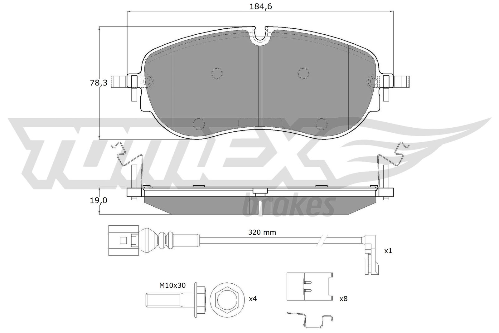 Sada brzdových platničiek kotúčovej brzdy TOMEX Brakes